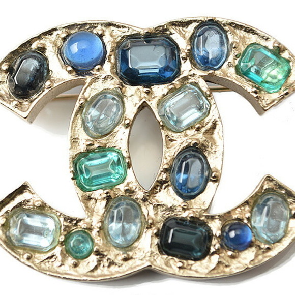CHANEL Blue Brooch - Picture 1 of 6